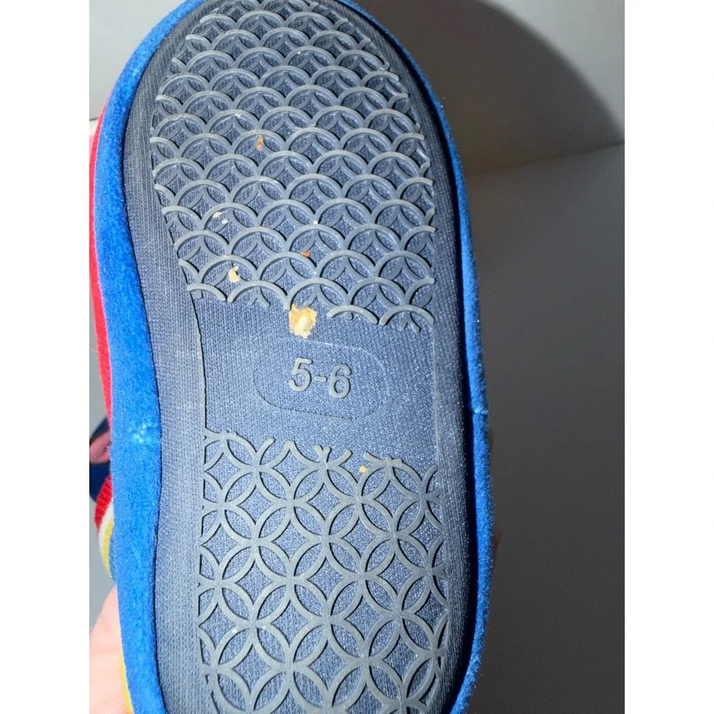 Paw Patrol Chase Marshall Kids Plush Slippers Blue Red Size 5-6 House Shoes